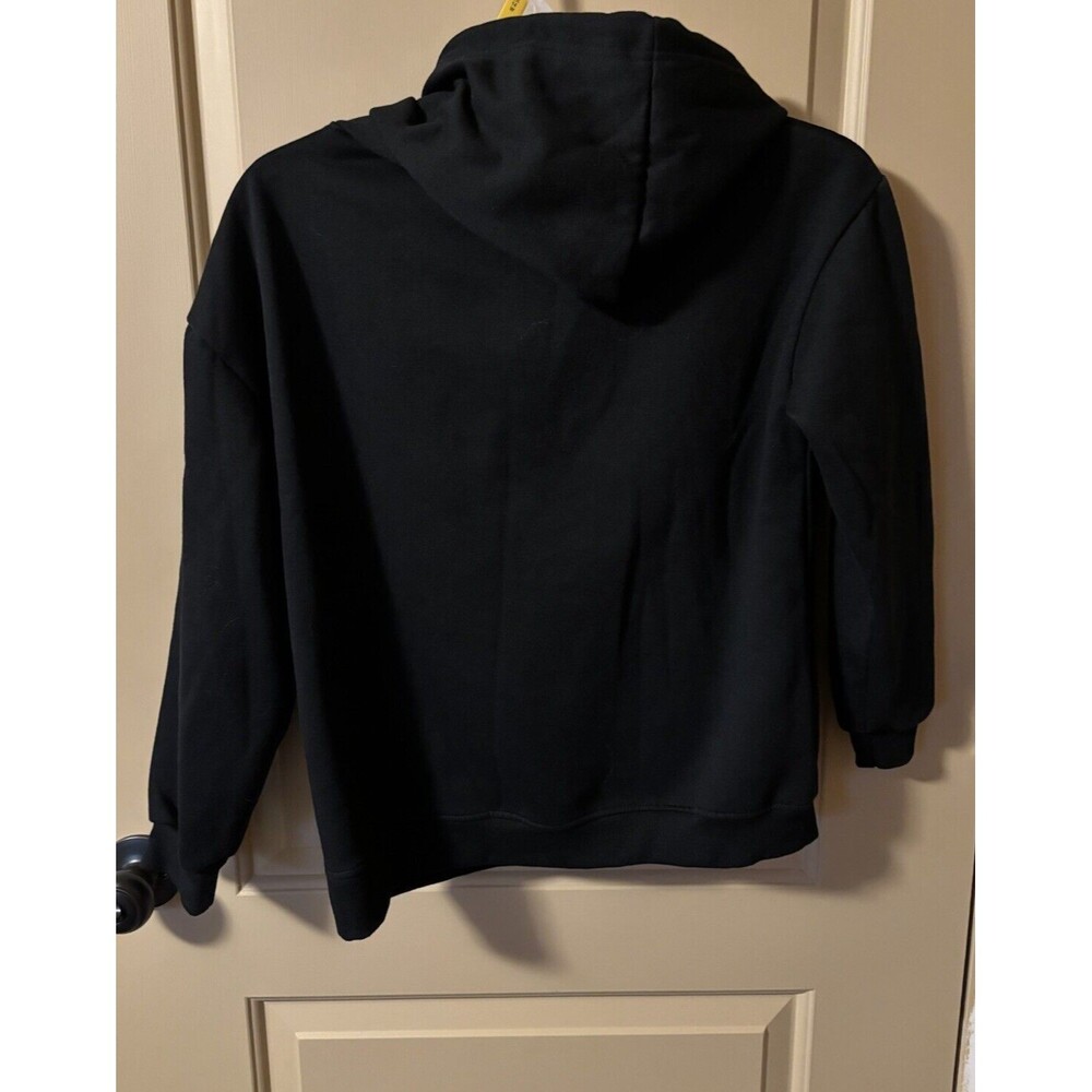I Like Murder Shows Black Pullover Sweatshirt Hood Skull Halloween Size M Preown - Picture 4 of 5